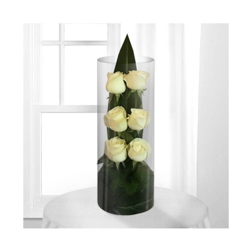 6 Stems of White Rose in a vase